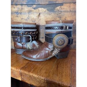 Vintage Upcycled Western Rodeo Cowgirl Boots Dan Post Size 10